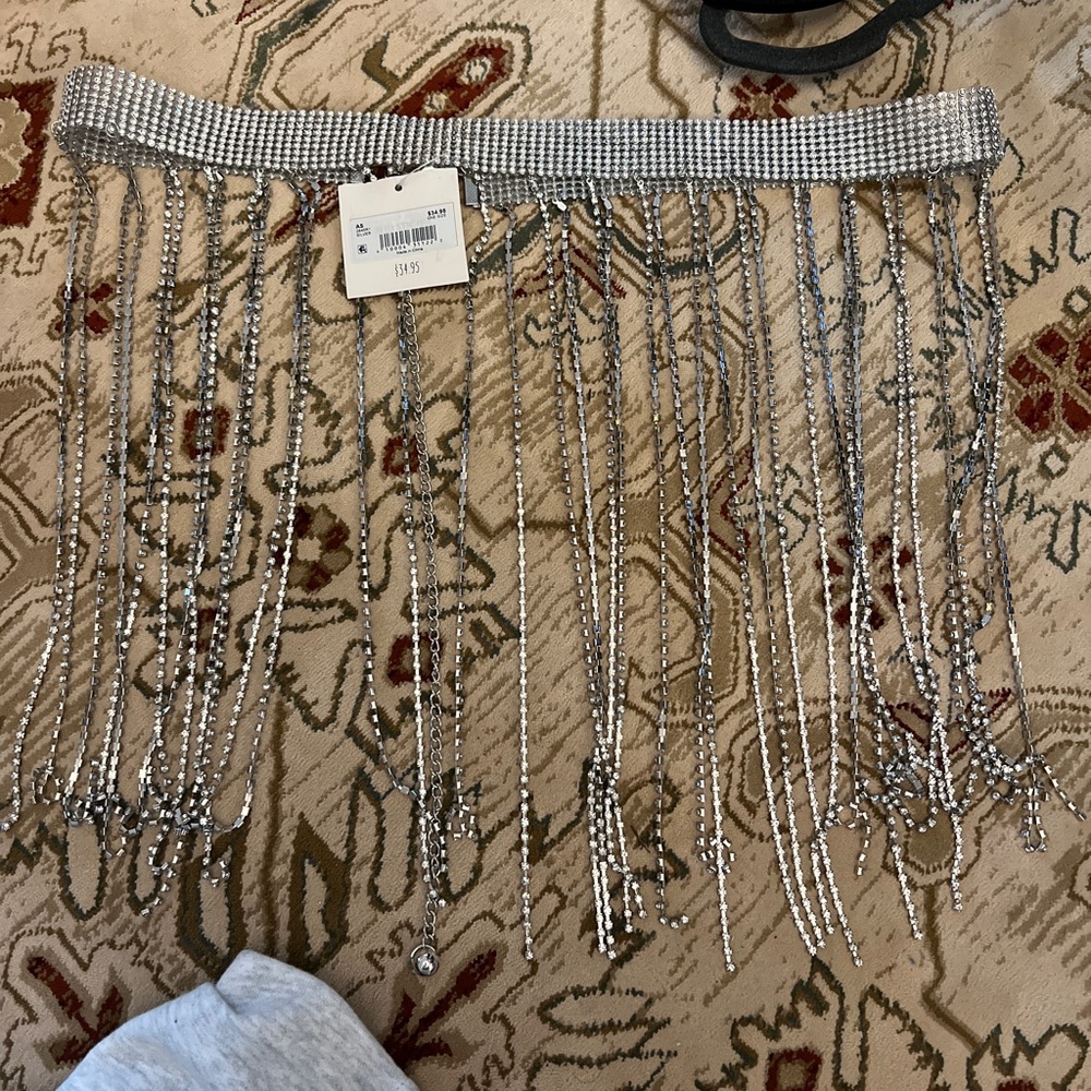 Altar'd State Silver Beaded Belt